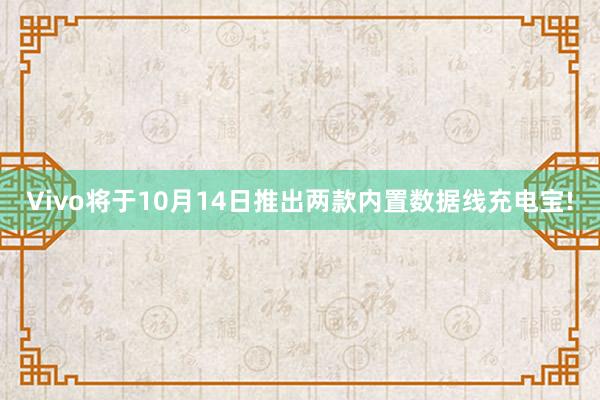 Vivo将于10月14日推出两款内置数据线充电宝!