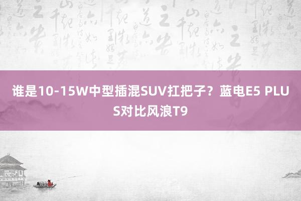 谁是10-15W中型插混SUV扛把子？蓝电E5 PLUS对比风浪T9