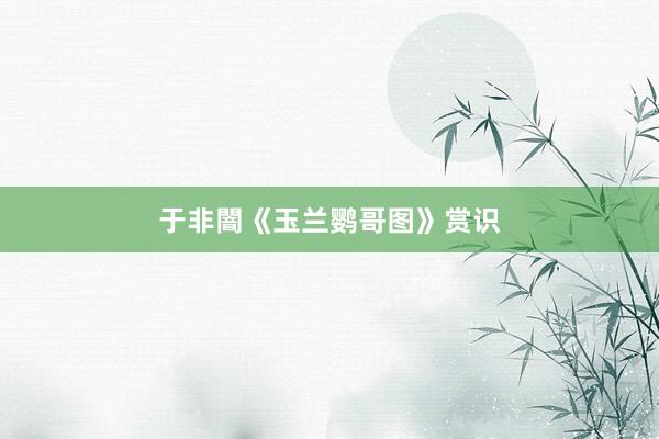 于非闇《玉兰鹦哥图》赏识