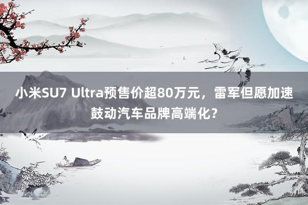 小米SU7 Ultra预售价超80万元，雷军但愿加速鼓动汽车品牌高端化？