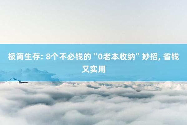 极简生存: 8个不必钱的“0老本收纳”妙招, 省钱又实用