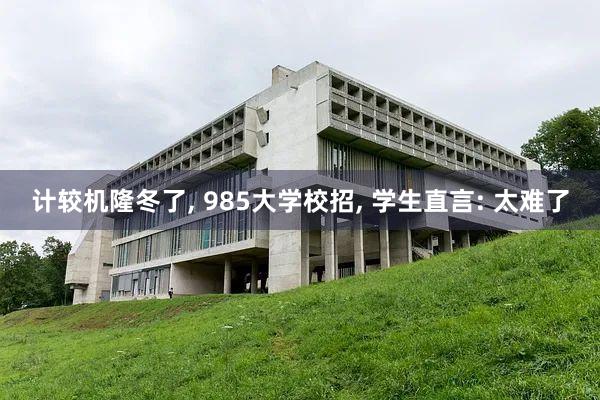 计较机隆冬了, 985大学校招, 学生直言: 太难了