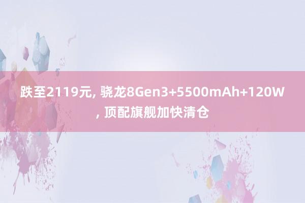 跌至2119元, 骁龙8Gen3+5500mAh+120W, 顶配旗舰加快清仓